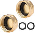 2 Pack Garden Hose End Caps with Washers, Brass Spigot Cap, 3/4" Female End Cap