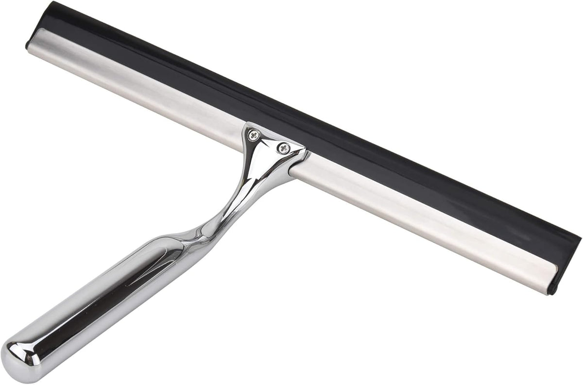 All Purpose Stainless Steel Squeegee for Glass Shower Doors, Car Window, Home Mirrors, Bathroom Shower Cleaner Wiper 10 inches