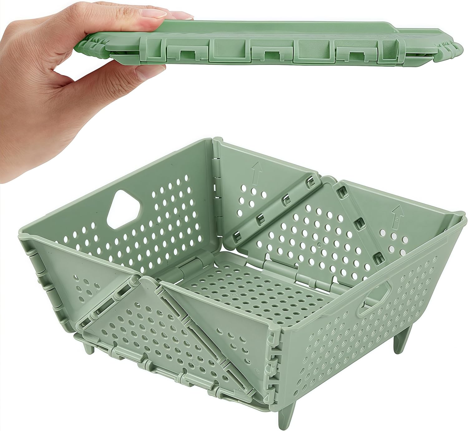 Plastic Colander Basket, Multi-Purpose Drainage & Storage Bin for Kitchen, Candy, Cookies, Holiday Snacks and Gift Items, Ventilated Organizer Tray for Home & Christmas Decorations Storage