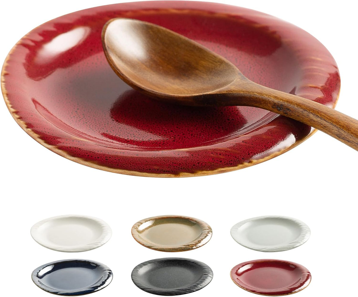 Ceremic Spoon Rest for Kitchen Counter, Spoon Holder for Stove Top, Coffee Spoon Rest, Cooking Utensil Rest for Ladles, Spatula, Spoons or Tongs, Kitchen Decor, Housewarming Gifts, 1 pack (red)