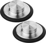 Kitchen Sink Drain Stopper Cover, 2PCS Stainless Steel Garbage Disposal Stopper 3.34 Inch Drain Plug, Fits Standard Kitchen Sink Size of 3-1/2 Inch