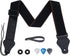 Guitar Strap, Soft Cotton Straps With 3 Pick Holders, Button Headstock Adaptor, 1 Pair Locks and 3 Picks Set For Electric/Acoustic Guitar