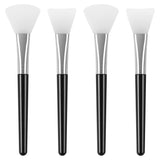 4PCS Silicone Face Mask Brush Applicator, Flexible Silicone Brush for Face for Mud, Clay, DIY Mask, Body Lotion, BB Cream (Black)