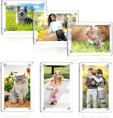 Magnetic Picture Frames for Refrigerator, 2.36 x 3.54 Inch Mini Fridge Magnetic Photo Frame, Double Sided Magnet Acrylic Picture Frame for Fridge/Locker (6Pack)
