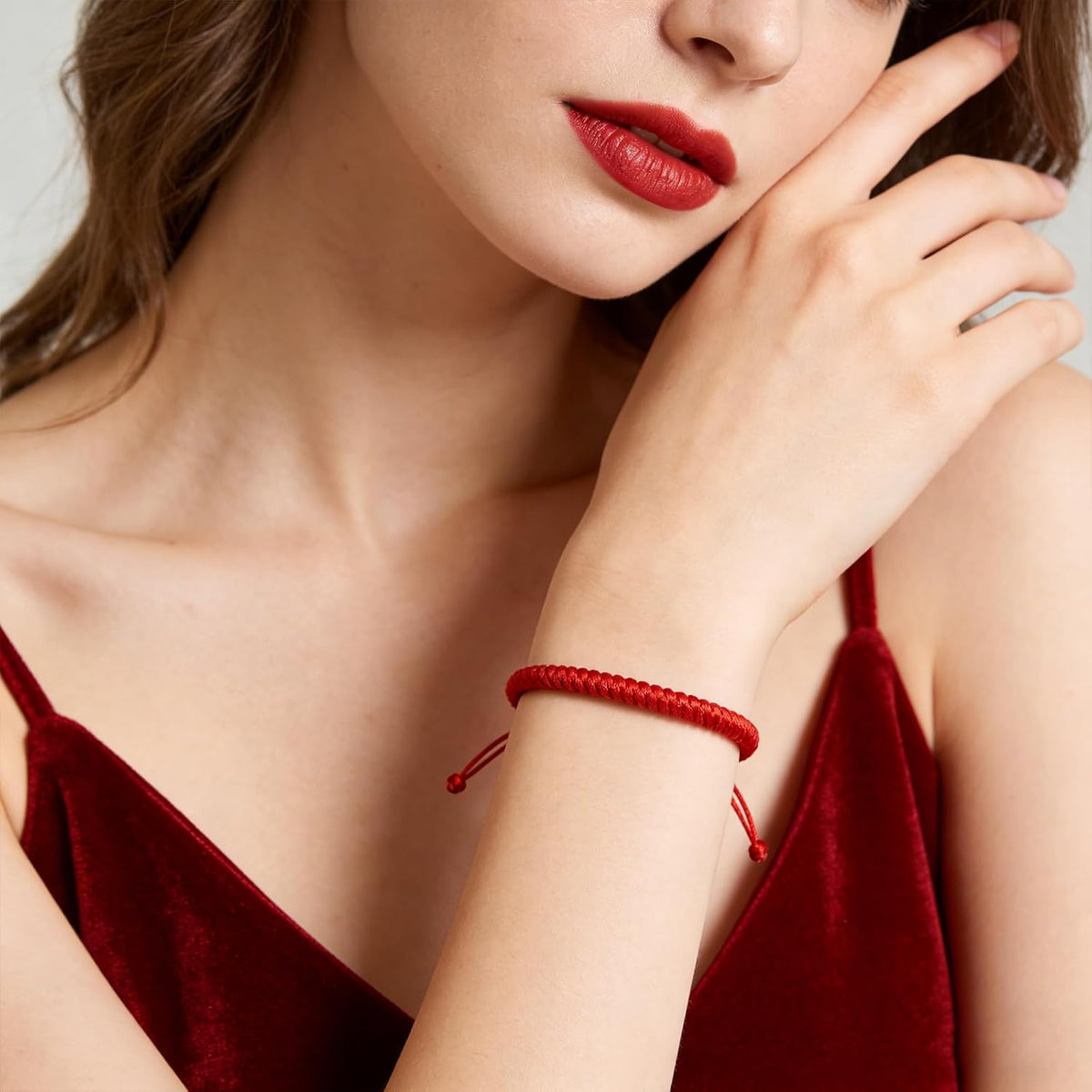4-Pack Red Bracelets - Braided Lucky Cord Bracelet Strap for Women & Man - Adjustable Knot Red String Bracelet Amulet for Protection Good Luck Success Friendship Graduation Birthday Lovers Gift