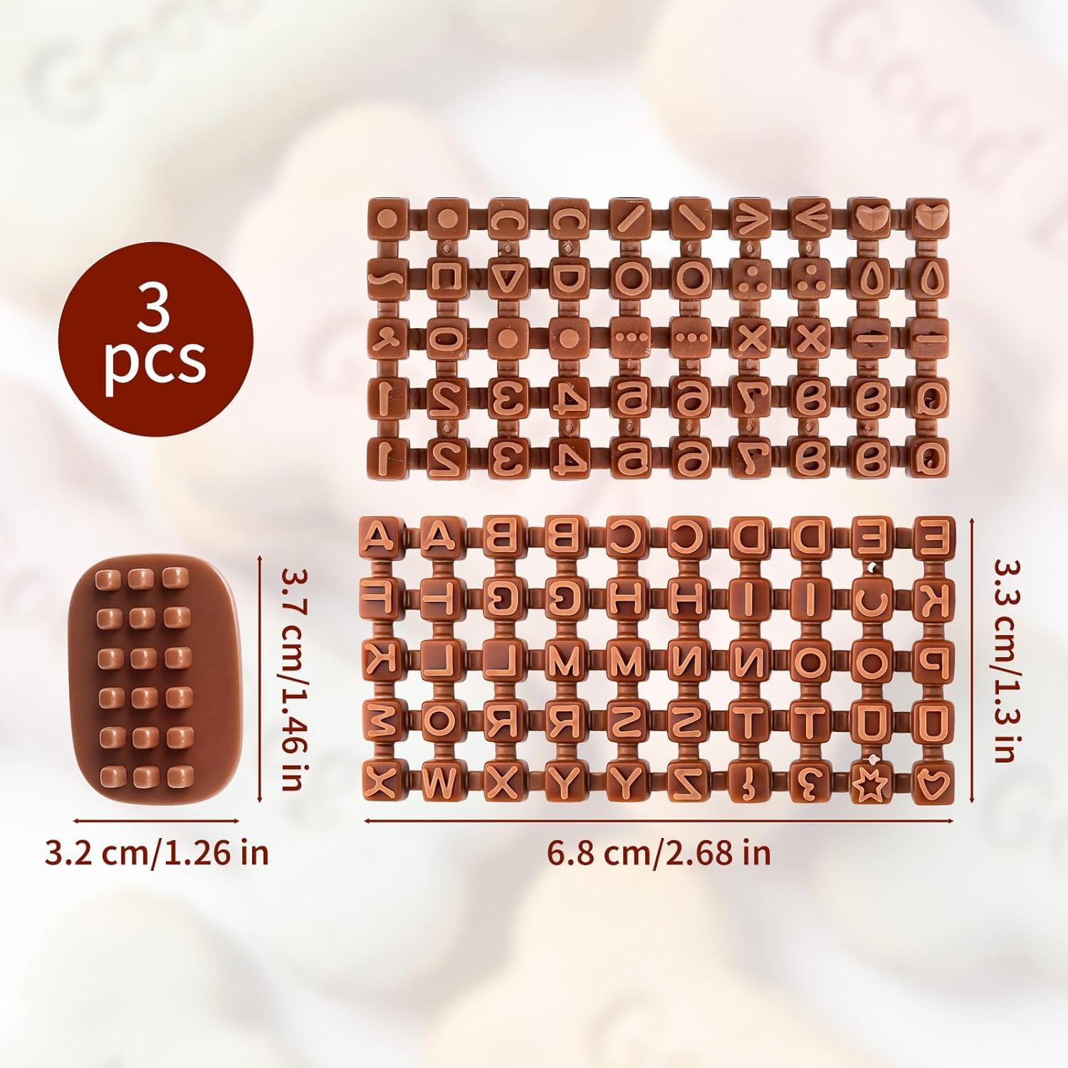 100Pcs Letter Stamps for Pottery Clay Polymer- 3 Styles Alphabet Number Symbols Stamps for Cookie Chocolate - for Cookie Stamp Letters, Baking, Cake Baking Embosser Molds, DIY Embossing,
