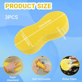 3-Pack Car Wash Sponges, 8.7" x 4.3" Large Sponges - Extra Thick Foam Cleaning Sponge for All-Purpose Cleaning, Ideal Washing Sponges for Kitchen, Bathroom, Household