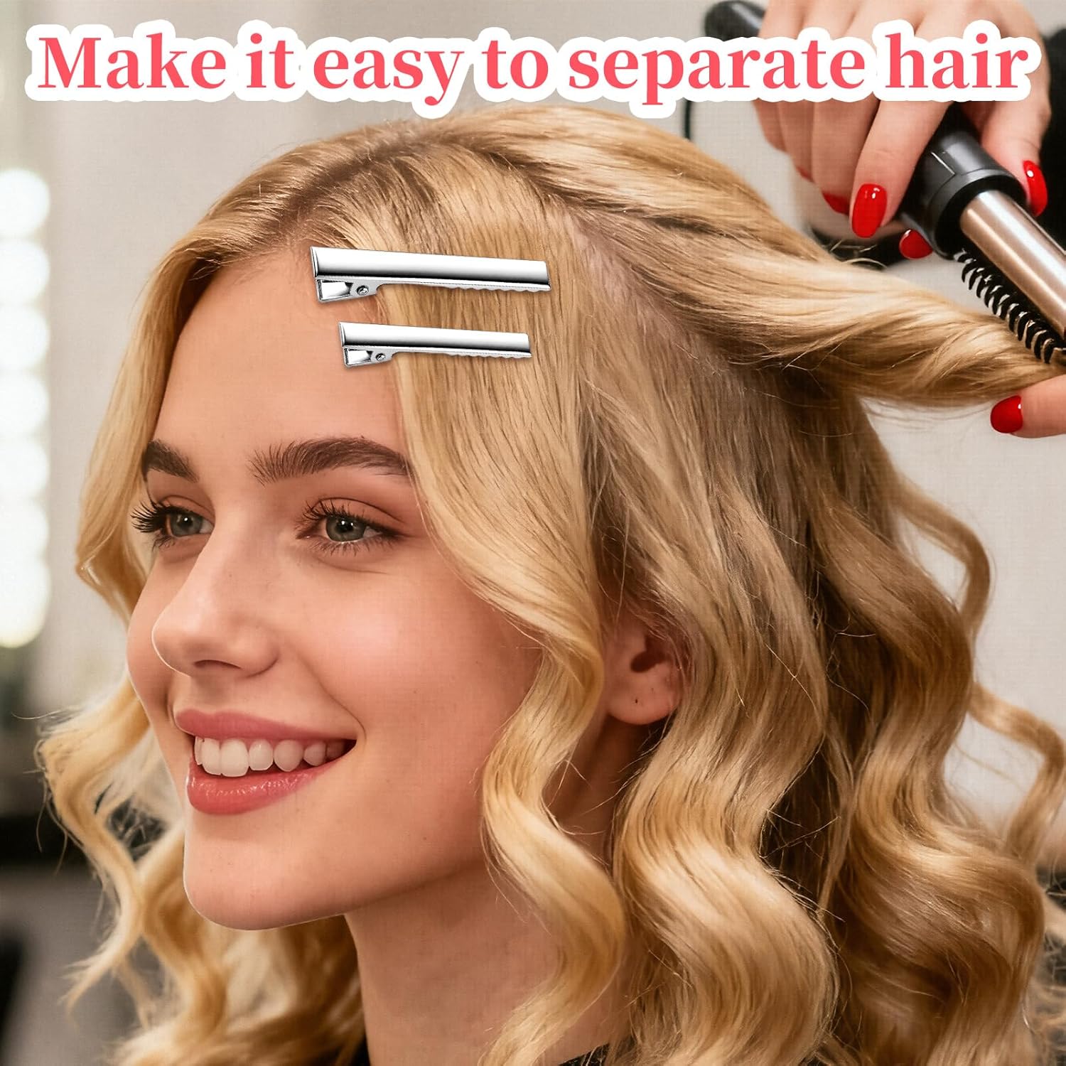 30-Pack Alligator Hair Clips - 3 Sizes (3" 2.2" 1.8") Large Metal Silver Hair Clips for Bow Making, Crafts, Salon Styling - Strong Hold Single Prong Hair Grip for Women & Girls Hairdresser