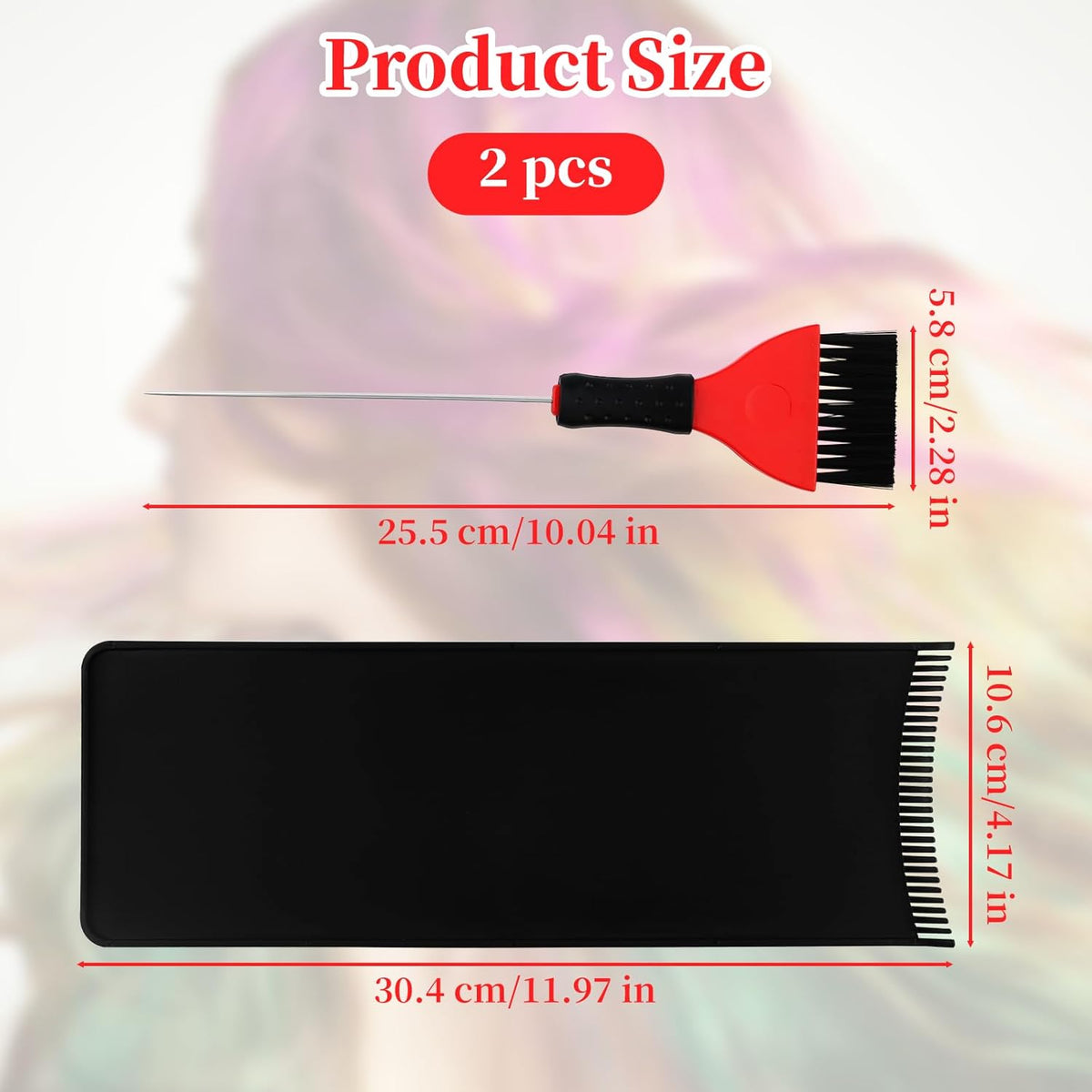 Balayage Board with Teeth - 2-Pack Black Balayage Highlighting Paddle & Hair Dye Comb Brush Hair Highlighting Kit for Women Hairstylist Accessories - Easy to Clean, Sturdy, Lightweight