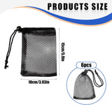 6Pcs Small Mesh Drawstring Bags - 6'' x 4'' Breathable Nylon Storage Bags for Travel, Underwear, Toys - Portable Organizer Pouches W/Toggle Closure for Gym, Camping, Laundry - Multi-Use