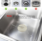 2 Packs Rubber Bathtub Stoppers - Bath Tub Stopper Drain Plug with 15" Stainless Steel Beaded Chain - Bathroom Bathtub Plug Fit for 1.5" to 2" Kitchen Sink, Bathroom Bath tub, Drain Stopper, White