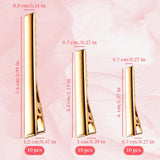 30-Pack Alligator Hair Clips - 3 Sizes (3" 2.2" 1.8") Large Metal Golden Hair Clips for Bow Making, Crafts, Salon Styling - Strong Hold Single Prong Hair Grip for Women & Girls Hairdresser