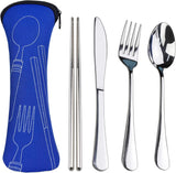 Portable Silverware Set with Case,  Travel Camping Utensils Set, Premium Stainless Steel Travel Cutlery Set