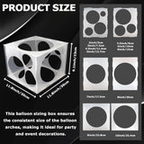 11 Holes Plastic Balloon Sizer Cube Box Collapsible 2-10 Inch Balloon Sizer Cube Boxs Size Measurement Tools for Balloons Decorations, Arches