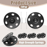 24Set 1Inch/25mm Large Sew-on Snap Buttons for Clothes - Sew on Snaps Sewing Snaps for Fabric - Metal Snaps Fasteners Press Studs Buttons for Sewing Clothing, Black