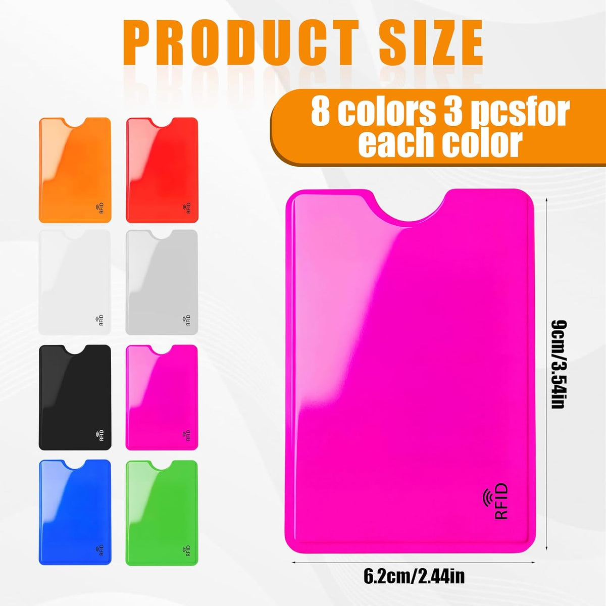 24-Pack Travel RFID Blocking Sleeves - 2.48'' x 3.58'' Multicolor Identity Theft Protection Secure Cred Card Protecor Holders - Waterproof aluminum Foil Slim Design easily into your Wallet