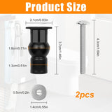 2 Pack Toilet Hinge Bolts, Universal Rubber Expansion Seat Cover Screws for Top Mounting Toilet Seat Hinges (for 14-16mm hole toilet seats)