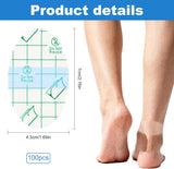 100PCS Self Adhesive Invisible Heel Anti Wear Sticker, Waterproof Transparent Thin Anti-Wear Foot Care Heel Protection Pad Stickers for Feet Heel Shoes Padding - Prevent Heels Rubbed 1.7×2.6in
