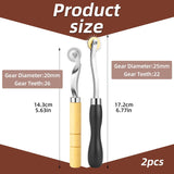 Tracing Wheel 2PCS Professional Stitch Marking Spacer 4mm and 2mm Leather Needle Point Tracing Wheels with Wooden Handle for Arts and Leather Crafts
