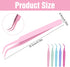5PCS Lash Extension Tweezers,Stainless Steel Lash Applicator Tools Multipurpose Tweezers for Intricate Projects Scrapbooking Cardmaking Stickers Isolation Nail Art DIY Craft Projects