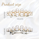 2Pcs Pearl Barrettes for Women,Classic Pearl Hair Clips French Bridal Hair Pins for Party Wedding Fancy Barrettes Christmas Gifts