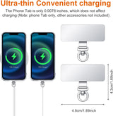 2PCS Rotatable 360° Phone Tether Tab, Stainless Steel Phone Lanyard Tab Rectangle Tether Tabs for Most Full Coverage Cases, Universal Cellphone Wrist Crossbody Strap(Silver)