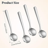 4Pcs Tiny Spoons for Spices, 3.5 Inch Stainless Steel Spice Spoon, Small Spoons for Spice Jars, Mini Metal Spoon for Sugar Salt Honey, Silver