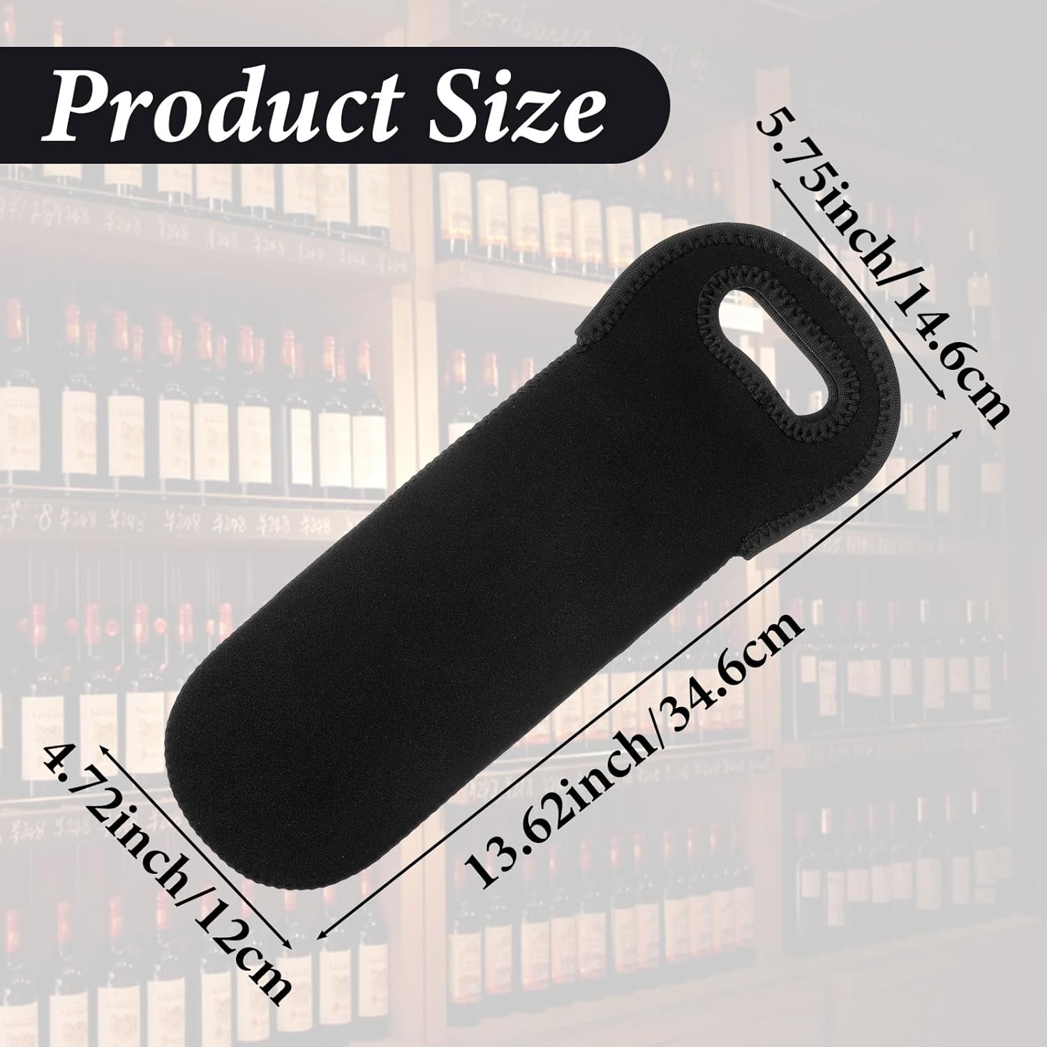 Neoprene Wine Bottle Carrier, Insulated Tote Bag, Protective Champagne & Beer Bottle Holder for Beer Water Bottles Restaurant, Travel, Gifting (Black)