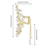 Floral Hair Clips,Elegant Lily Hair Clips with Dangling Pearls Tassel Bun Holder Gold Floral Claw Clip Lilly of the Valley Jewelry for Women