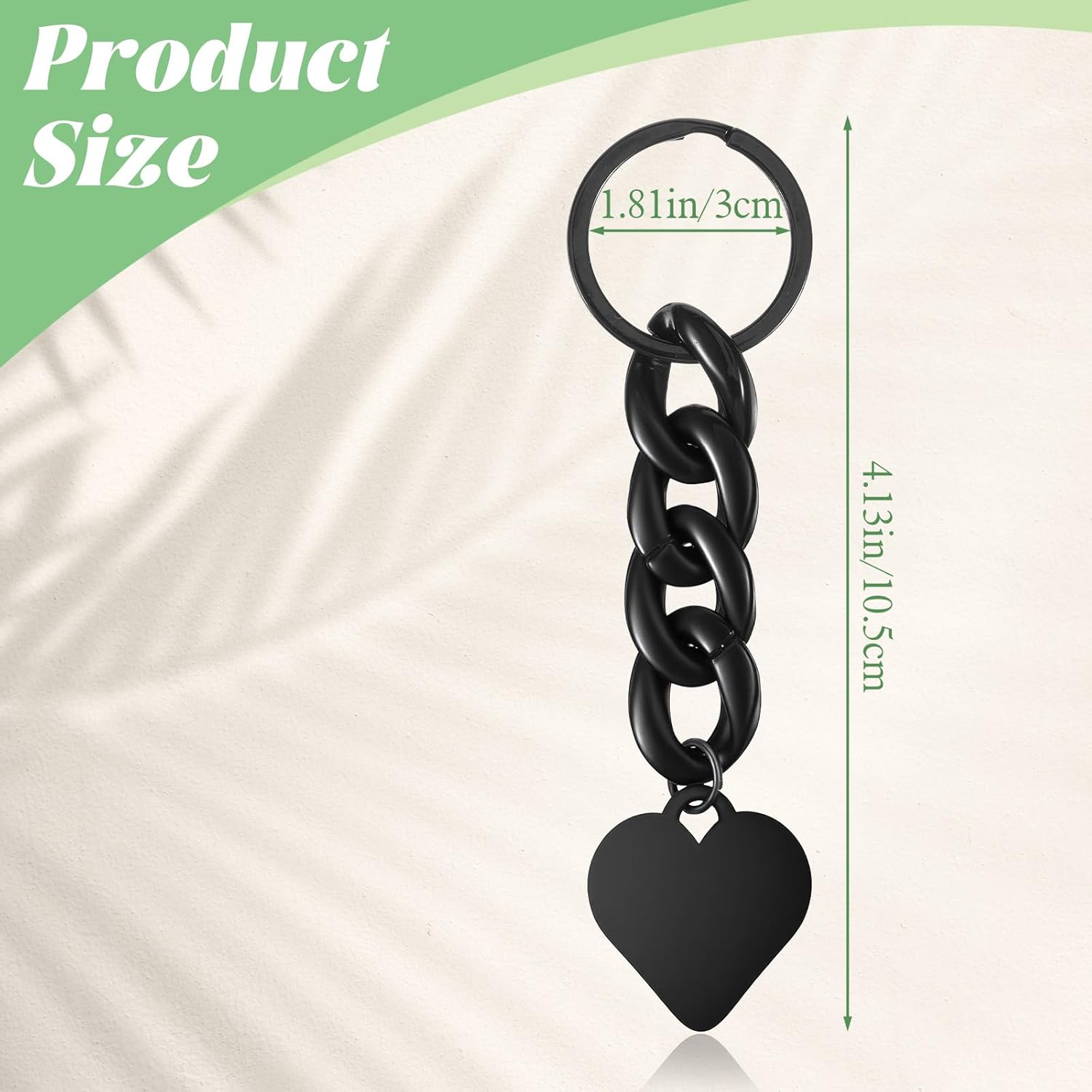 Black Heart Keychain, Goth Heart Bag Charms for Handbags, Love Key Chain Ring Gift for Valentine's Day, Keychain Accessories for Car Keys Backpack