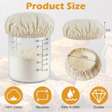 Shimmeroo 5PCS Cotton Sourdough Jar Cover, Reusable Sourdough Bread Proofing Starter Jar Cloth Covers for Most Glass Sour Dough Crock Bread Proofing Cover