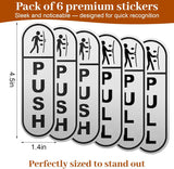 6PCS Push Pull Door Stickers - Shimmeroo Durable Waterproof Strong Adhesive Pull Push Door Sign Stickers for Home Office Business Doors Gloss Wipeable
