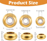 36Pcs Stopper Beads for Bracelets,Spacer Beads with Rubber Gold Silver Slider Bead Adjustable Charm Stoppers for Bracelets Locating Rings for DIY Jewelry Making,6/8/10mm
