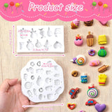 2Pcs Polymer Clay Molds for Jewelry Making Set,Silicone Air-Dry Clay Molds for Making Candy Lollipop Donut
