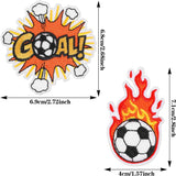 2Pcs Embroidered Soccer Ball Patches Iron on Flaming Soccer Patch for Clothes Decorative Sports Ball Applique for Backpacks Hats Holes Jackets Pants Jeans Boys