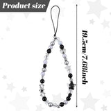 Beaded Camera Hand Strap, Cool Black Star Phone Lanyard Wrist Cute Bag Charm Digital Camera Wrist Strap for Phone Bag Keychain