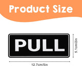 6Pack Push Pull Door Stickers,Adhesive Push and Pull Signs Stickers for Glass Doors and Other Side Doors in Business,Stores,Cafes,Shops - (2 x 5",Horizontal)
