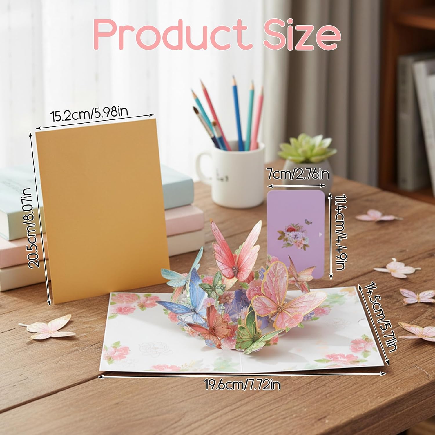 Butterfly Pop up Birthday Cards for Women, Pink Butterfly Waltz 3D Greeting Card for Birthday Anniversary Women’s Day Wedding Thank You Mother Wife Grandma