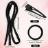 Extended Heatless Curls for Women, 63Inch No Heat Curls Overnight Headband for Long & Short Hair Soft Sleeping Curler, Flexible Creates Wavy Hair Without Damage (Black)