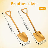 2PCS Mini Gold Shovel Spoons, Stainless Steel Shovel Spoons Square Head Pointed Reusable Spoon Set for Coffee Dessert Ice Cream Tea Appetizers New Home Couples Gift