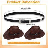Cowboy Hat Band for Men, Adjustable Cowboy Hat Accesories for Western Fedora Panama Belts Leather Cowgirl Hatbands