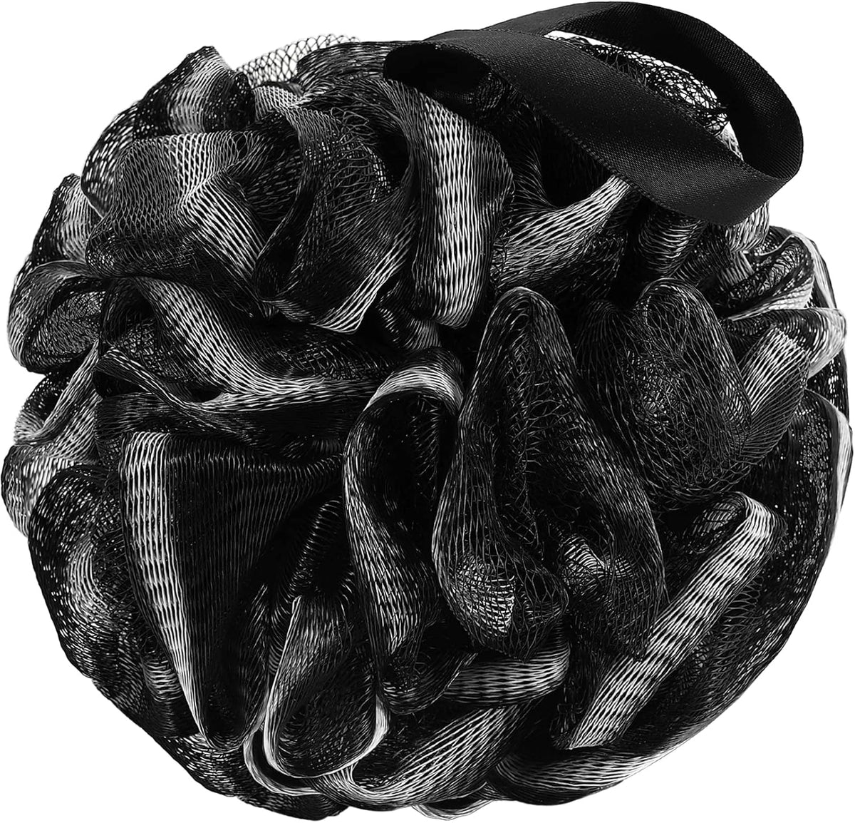 Shower Bath Sponge XL 75g Soft Shower Loofahs Balls for Body Wash Men Women Bathroom Accessories, 1 Pack, Black