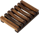 Natural Wooden Soap Dish Soap Saver Holder Soap Tray for Bathroom, Biodegradable, Zero Waste, Plastic Free, Charcoal Color