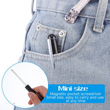 2 PCS Mini Pocket Screwdriver with Magnetic Slotted Tips Reversible Double Ended Bit - Phillips and Flat Head