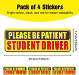 4PCS Student Driver Sticker for Car,Non-Magnetic Student Driver Bumper Sticker - Waterproof & Long Lasting Window Cling for Car Bumper Window