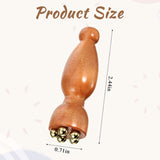 Mini Face Ice Roller, Sandalwood Facial Massage Tool, Eye Ice Roller 5 Copper Beads for Face and Eyes, Travel Size