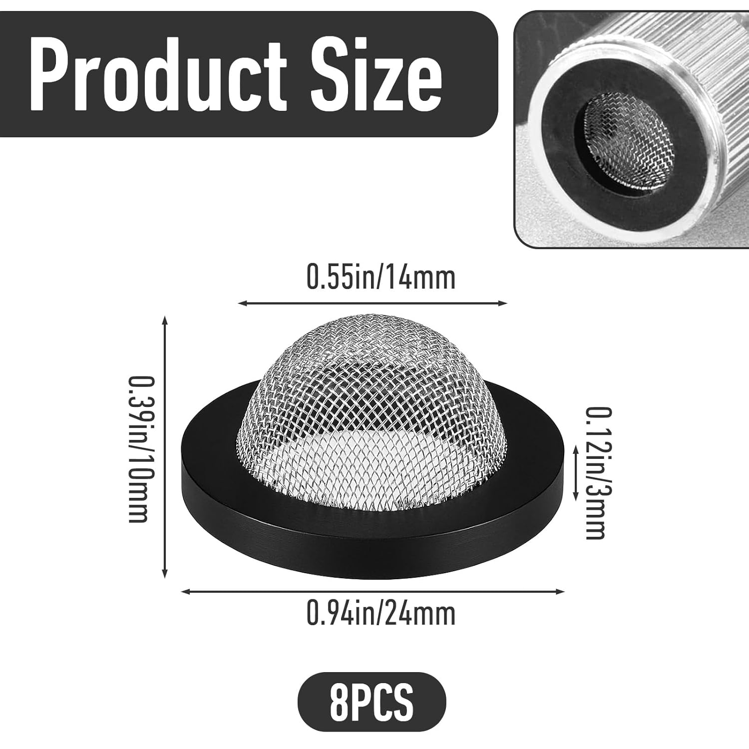 8pcs 3/4 Garden Hose Washers with Filter Screen, Hose Filter Washers, Stainless Steel Hoses Screen Inlet Washing Machine Drain Hoses Mesh Filters Gasket Washer for 5/8 Inch Washing Machine