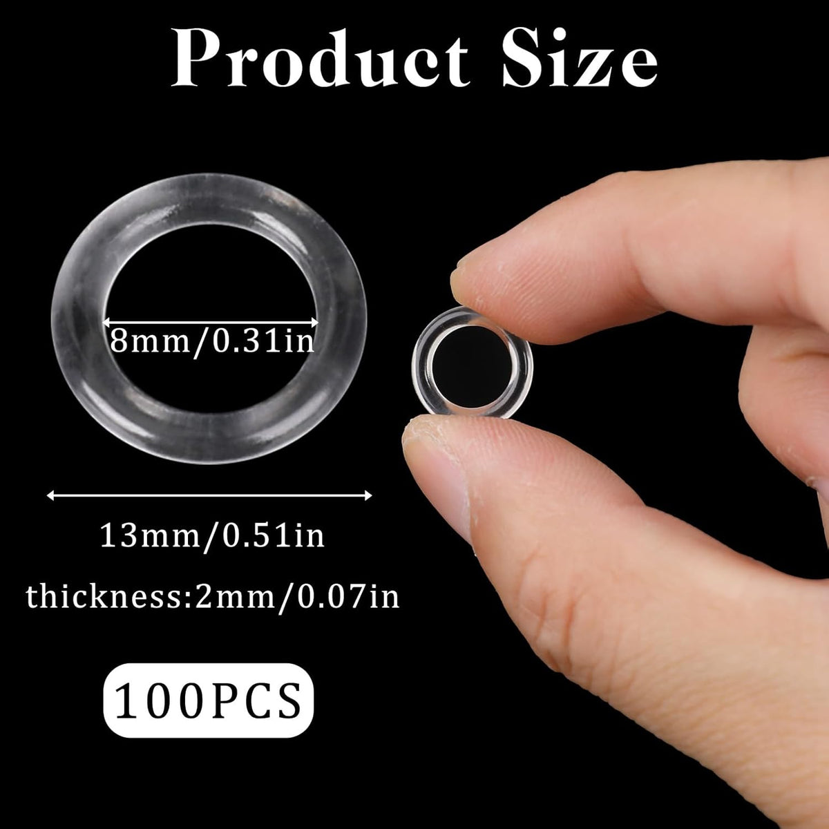 100pcs Roman Shade Rings Clear Plastic Drapery Ring Blind Curtain Rings for Roman Shades Clear Blind Curtains Ring Cafe Curtain Hardware for DIY Blinds, Curtains