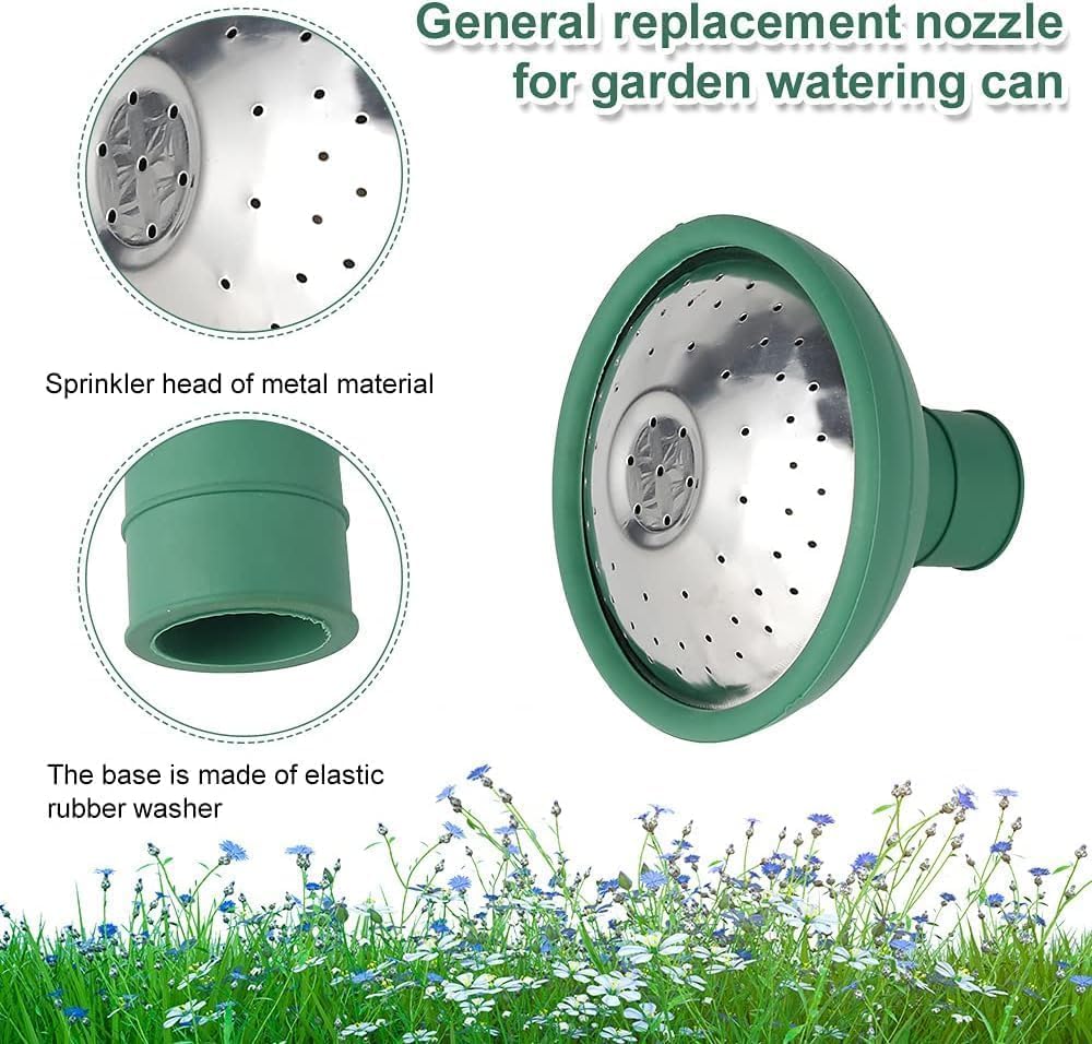 Green Universal Garden Watering Can Rose Head Water Sprinkler Sprayer Fit All Watering Can Rose Watering Can Spout Cover Nozzle Replacement Gardening Watering Equipment