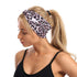Purple Fashion Women Leopard Print Cross Elastic Headband Gym Hairband Hair Women&